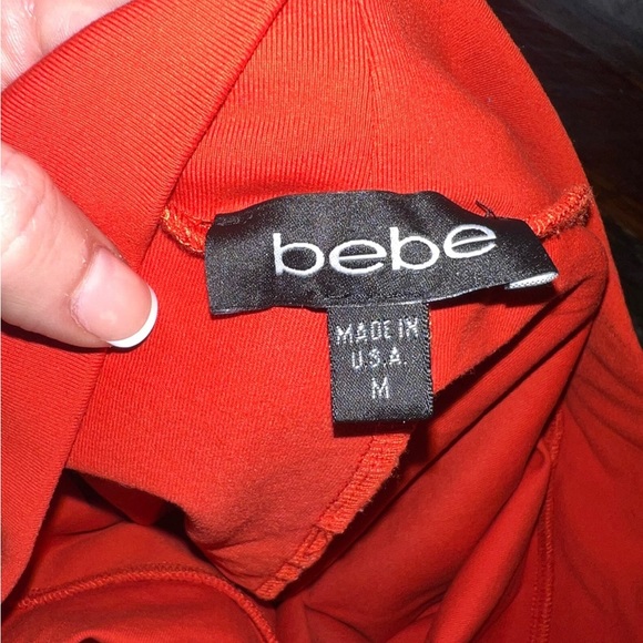 BEBE womens mini peplum skirt red size M - Picture 3 of 5